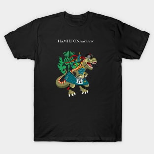 Clanosaurus Rex HAMILTONsaurus rex Plaid Hamilton Ancient Blue Scotland Ireland Family Tartan T-Shirt